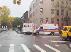 Madman steals FedEx truck on NYC street and goes on crash-filled joyride, then returns to scene to hijack ambulance