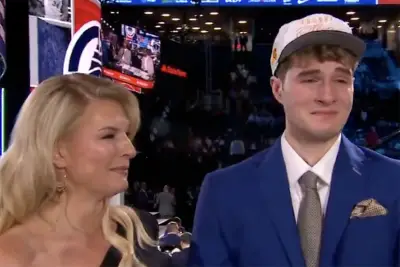Liam McNeeley in tears with mom Ashley in emotional 2025 NBA Draft moment