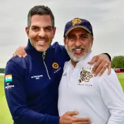 Prince William’s billionaire pal Sunjay Kapur smiles with friend in final photo taken moments before fatal bee sting at 53