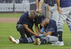 Jonathan Aranda lands on IL with fractured wrist after nasty Giancarlo Stanton collision