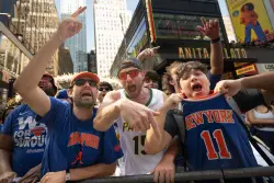 Pumped-up Knicks fans take party outside in bid to beat rival Celtics