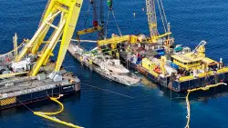 British tycoon Mike Lynch’s sunken Bayesian superyacht raised towards surface ahead of final lift — 10 months after tragedy