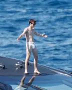 Cruz Beckham mocks dad David’s famous skimpy Speedos look while vacationing on family’s yacht