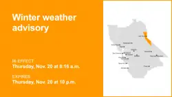 Winter weather advisory affecting the Greater Lake Tahoe Area until Thursday night – as much as 12 inches of snow