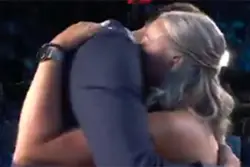 Cooper Flagg warmly embraces mom Kelly after going No. 1 overall at 2025 NBA Draft